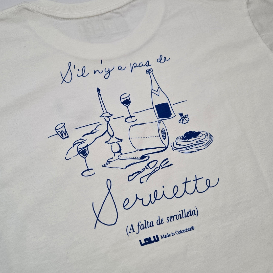 Camiseta Blanca Serviette de Table (A falta de servilleta)