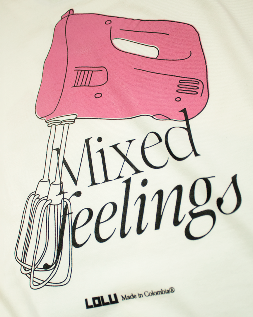 Camiseta Blanca Mixed Feelings – LOLU Original 100% Algodón