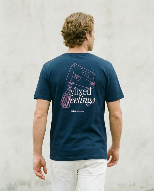 Camiseta Azul Mixed Feelings – LOLU Original 100% Algodón