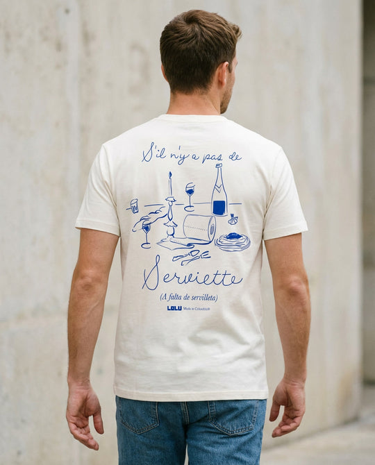 Camiseta Blanca Serviette de Table (A falta de servilleta)