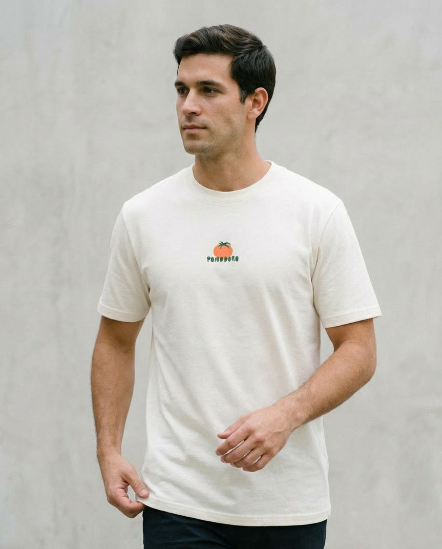 Camiseta Blanca Pomodoro Tomates – LOLU Original 100% Algodón