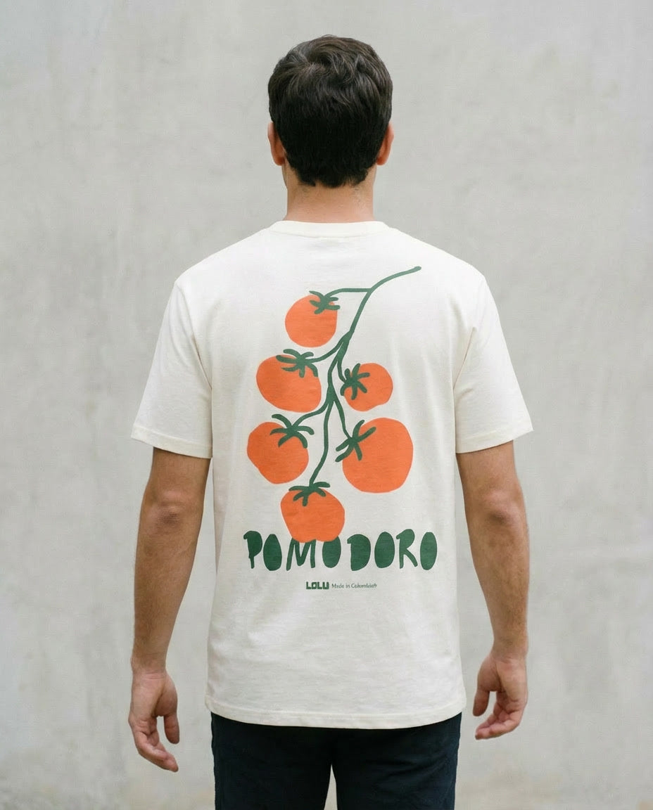Camiseta Blanca Pomodoro Tomates – LOLU Original 100% Algodón